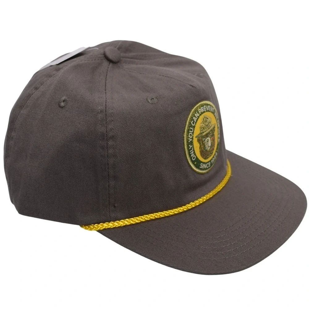 Smokey The Bear Only You Can Prevent‎ Forest Fires Rope Snapback Hat Cap Brown